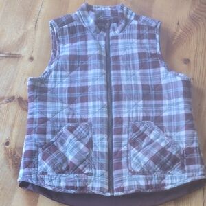 Maurices Burgundy and Blue Plaid Vest